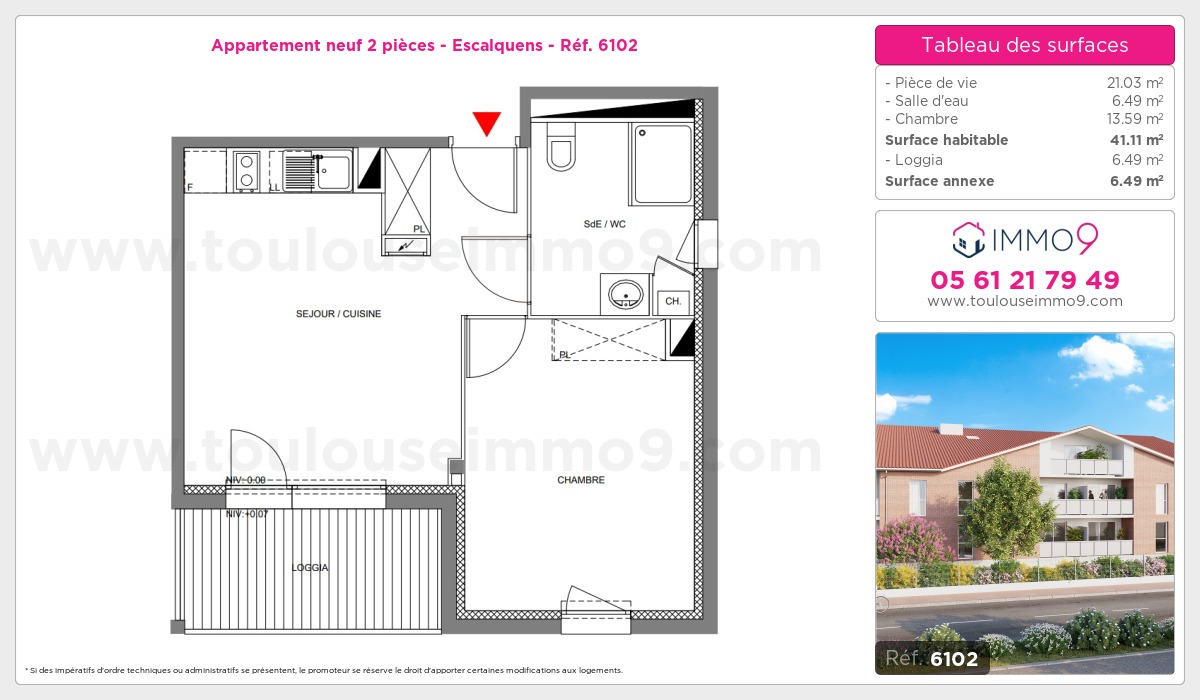 Plan et surfaces, Programme neuf Escalquens Référence n° 6102