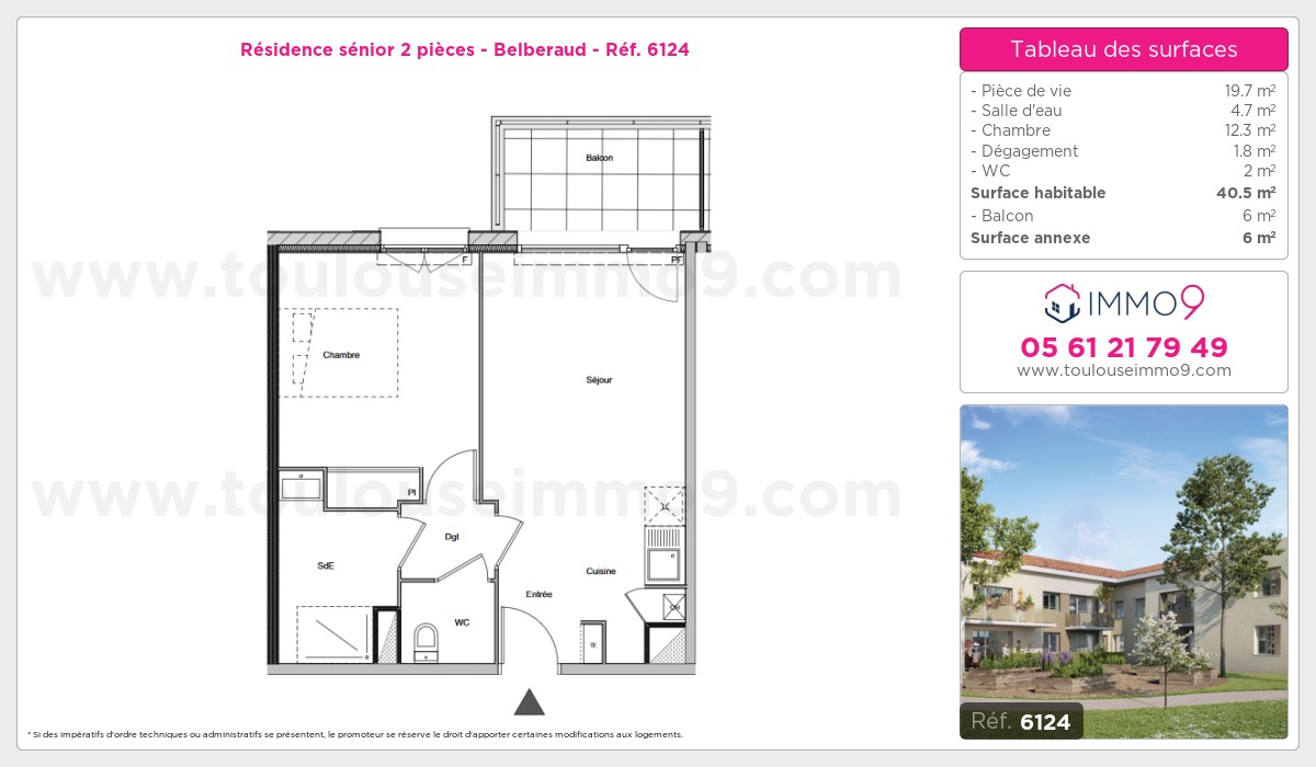 Plan et surfaces, Programme neuf Belberaud Référence n° 6124