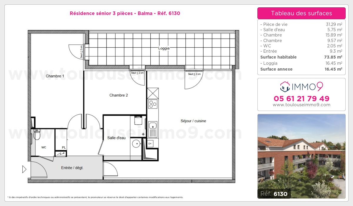 Plan et surfaces, Programme neuf Balma Référence n° 6130