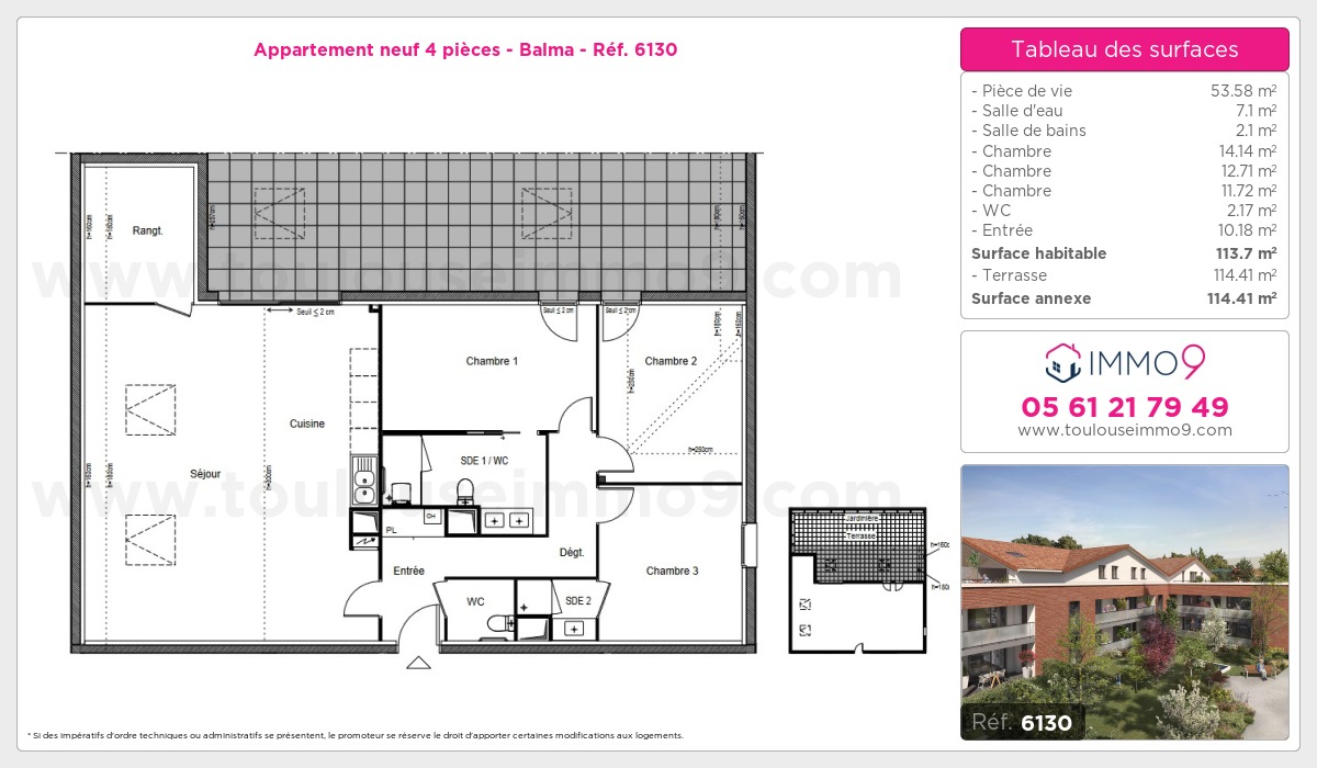 Plan et surfaces, Programme neuf Balma Référence n° 6130