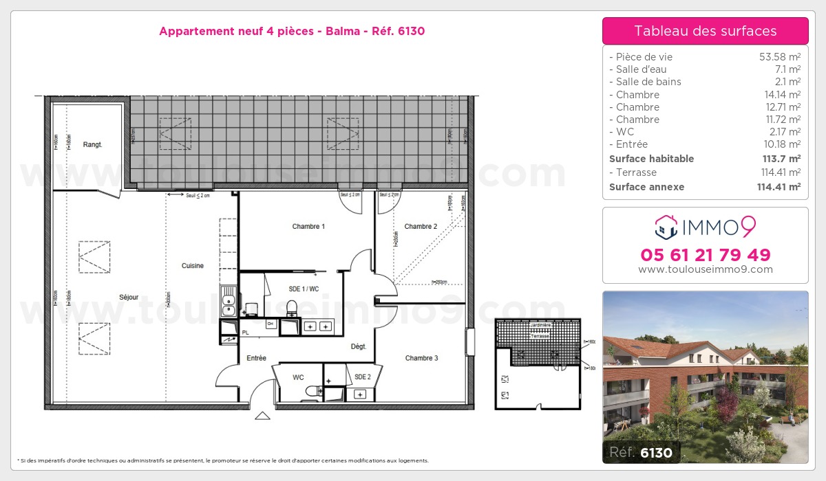 Plan et surfaces, Programme neuf Balma Référence n° 6130