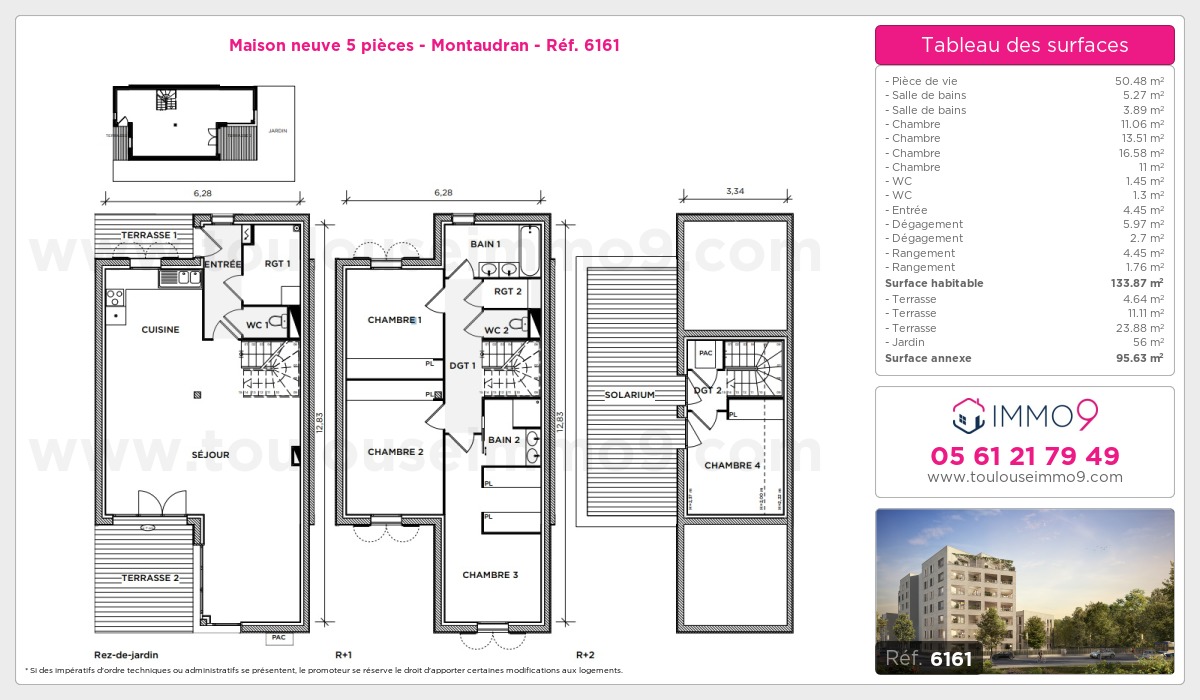 Plan et surfaces, Programme neuf Toulouse : Montaudran Référence n° 6161