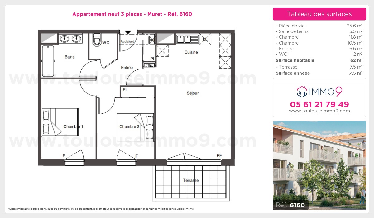 Plan et surfaces, Programme neuf Muret Référence n° 6160