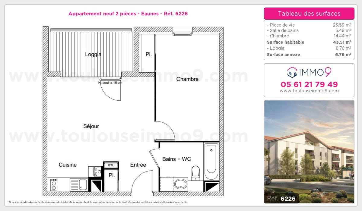 Plan et surfaces, Programme neuf Eaunes Référence n° 6226