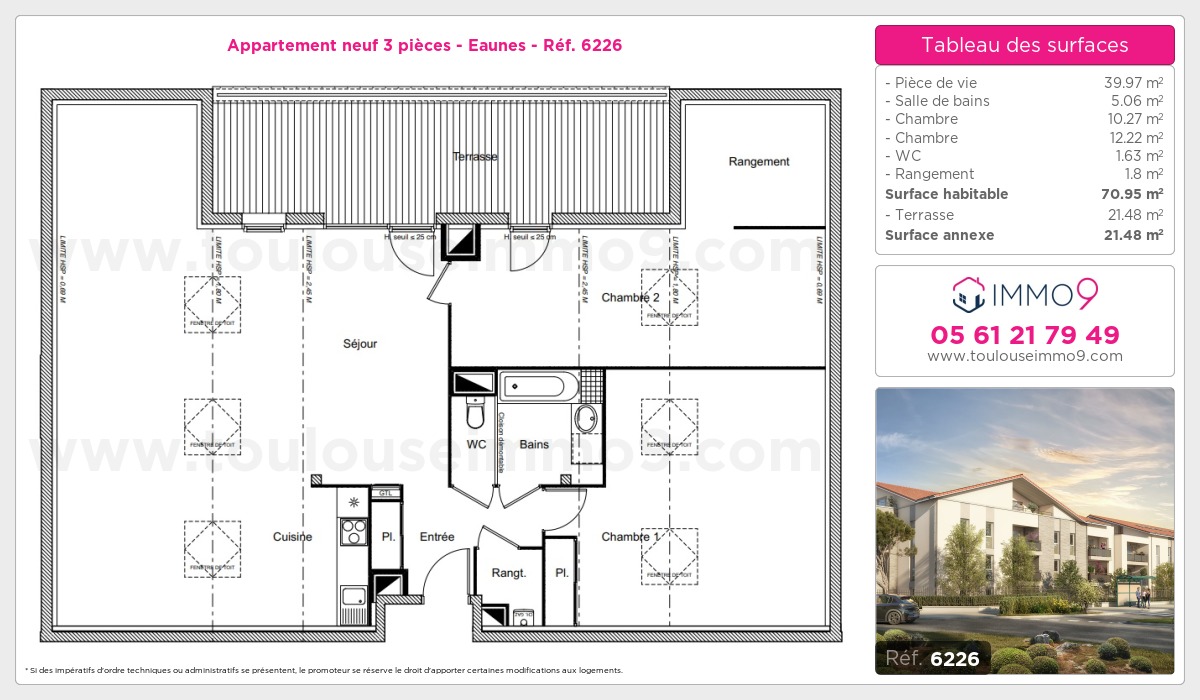 Plan et surfaces, Programme neuf Eaunes Référence n° 6226