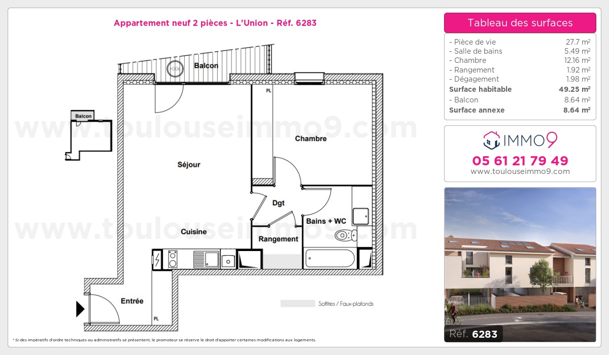 Plan et surfaces, Programme neuf L'Union Référence n° 6283