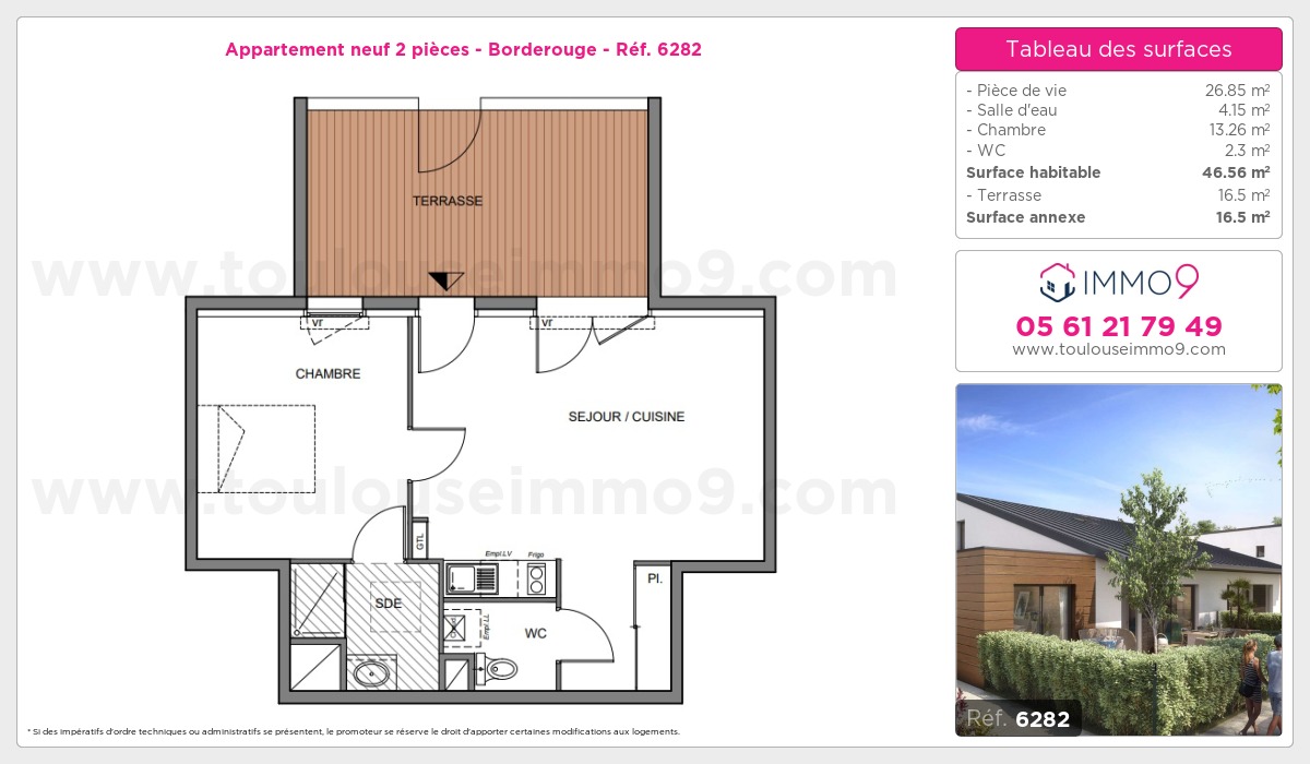 Plan et surfaces, Programme neuf Toulouse : Borderouge Référence n° 6282