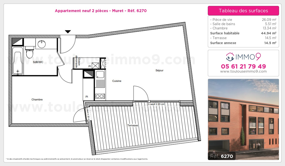 Plan et surfaces, Programme neuf Muret Référence n° 6270