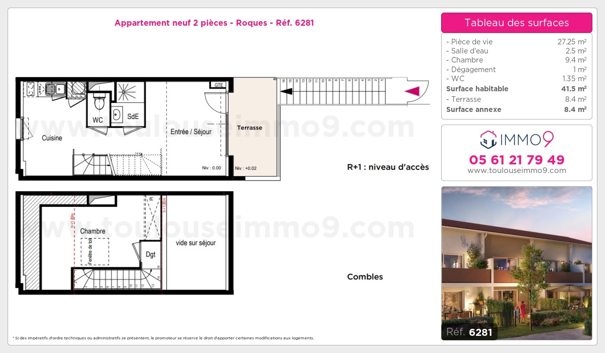 Plan et surfaces, Programme neuf Roques Référence n° 6281