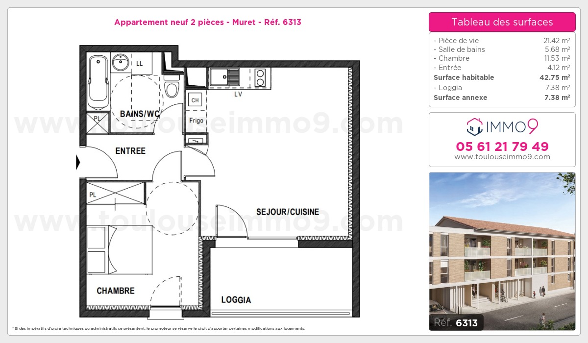 Plan et surfaces, Programme neuf Muret Référence n° 6313