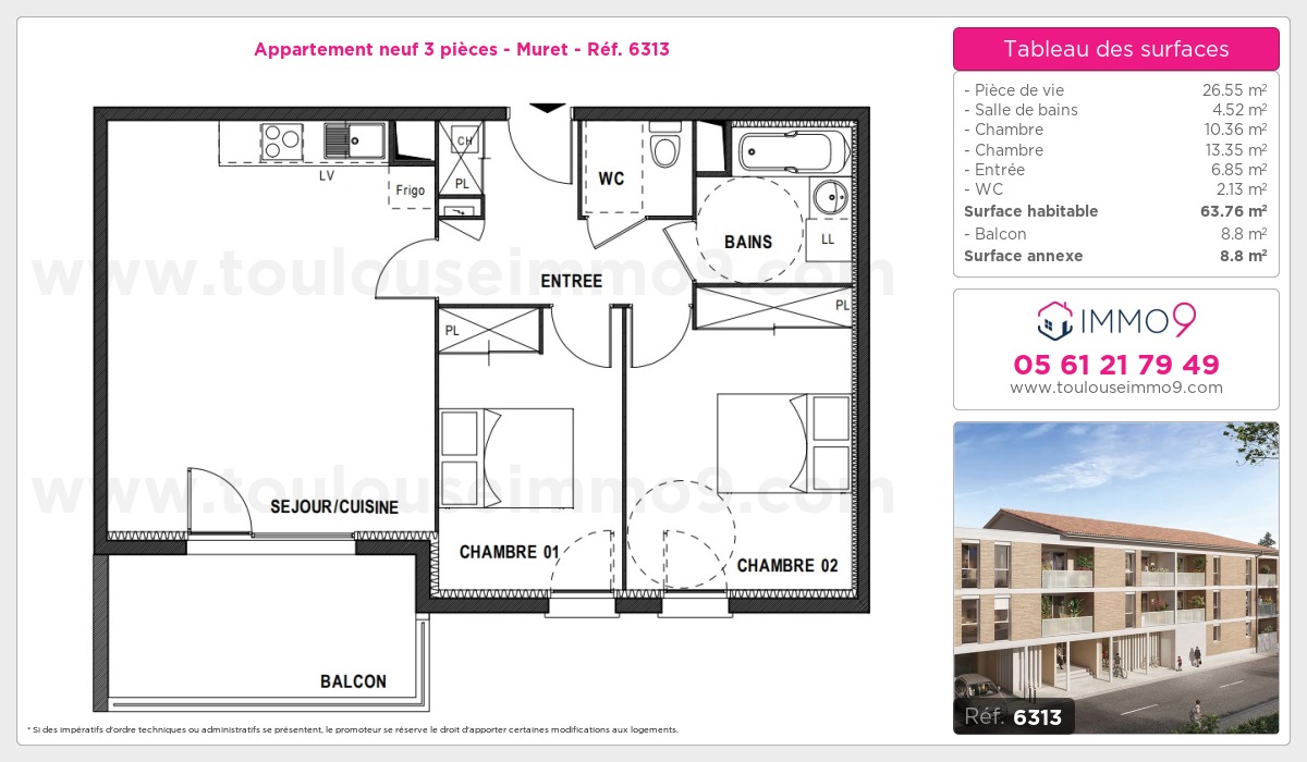 Plan et surfaces, Programme neuf Muret Référence n° 6313