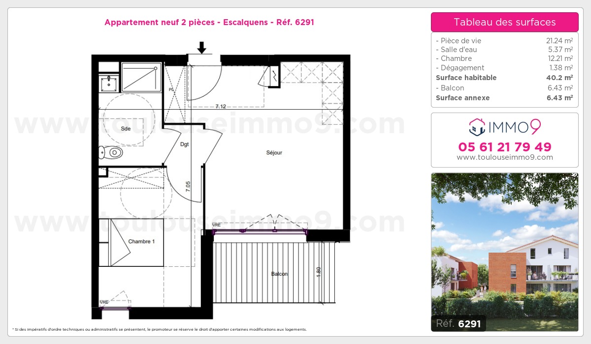 Plan et surfaces, Programme neuf Escalquens Référence n° 6291