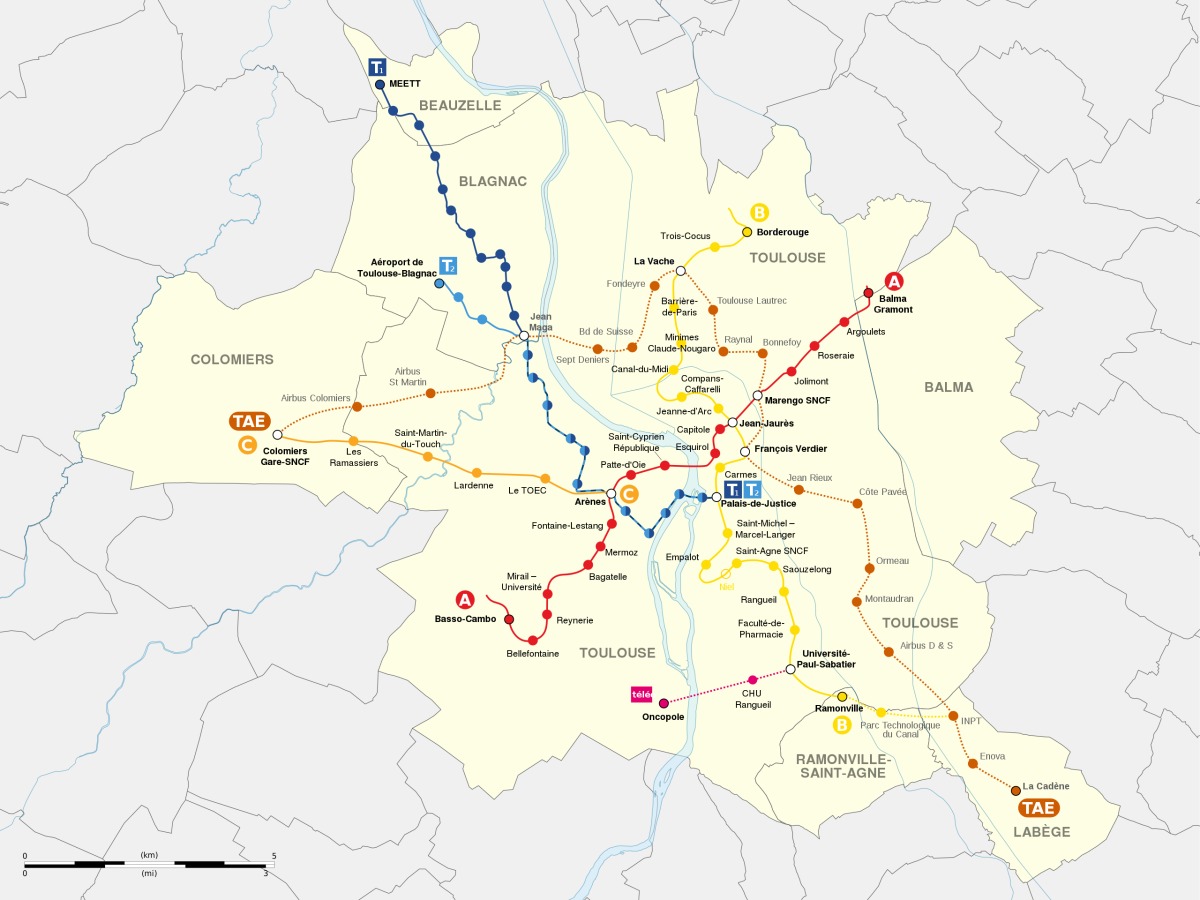 3e ligne métro Toulouse – carte du tracé de la 3e ligne
