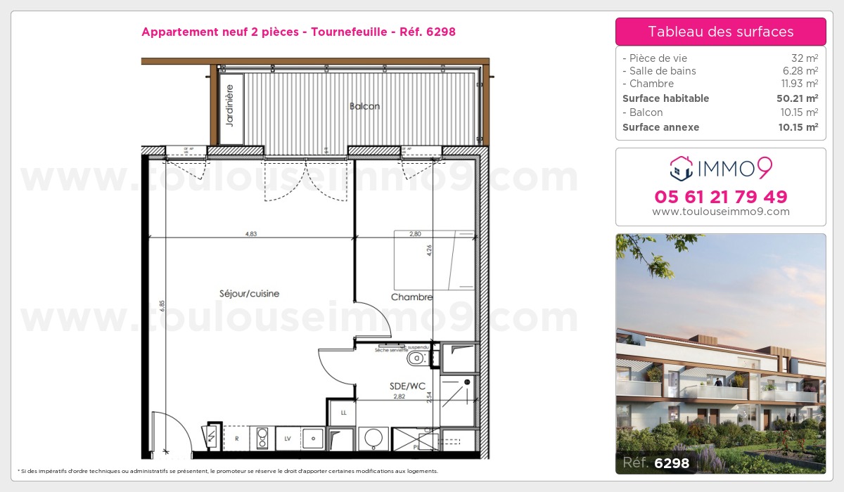 Plan et surfaces, Programme neuf Tournefeuille Référence n° 6298