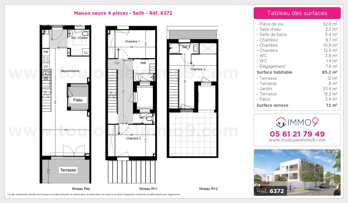 Plan et surfaces, Programme neuf Seilh Référence n° 6372