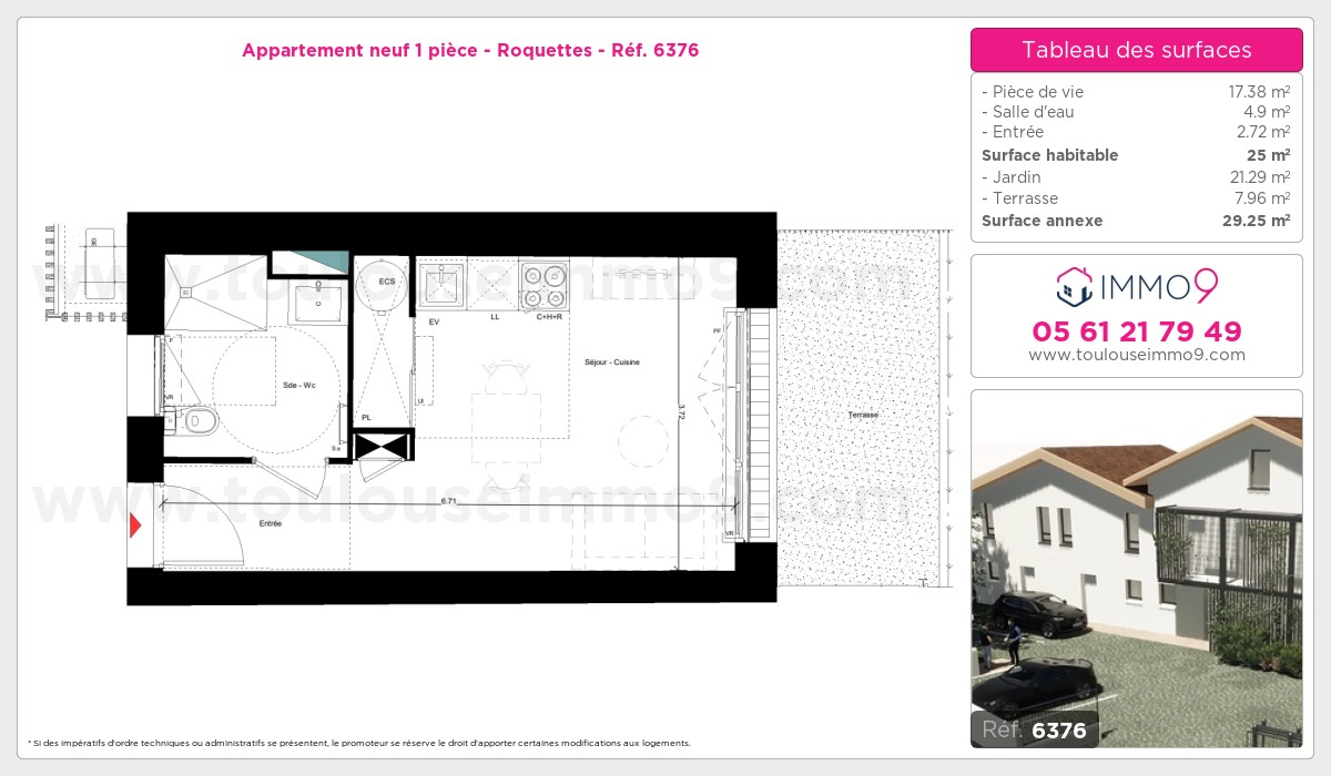 Plan et surfaces, Programme neuf Roquettes Référence n° 6376