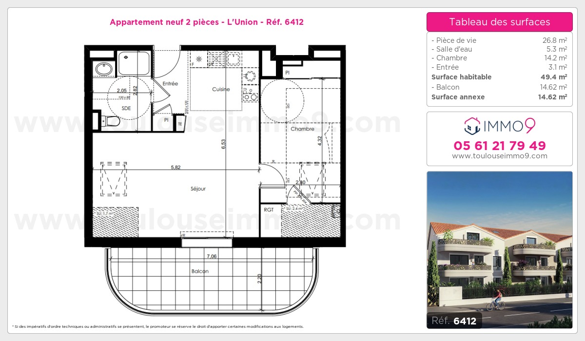 Plan et surfaces, Programme neuf L'Union Référence n° 6412