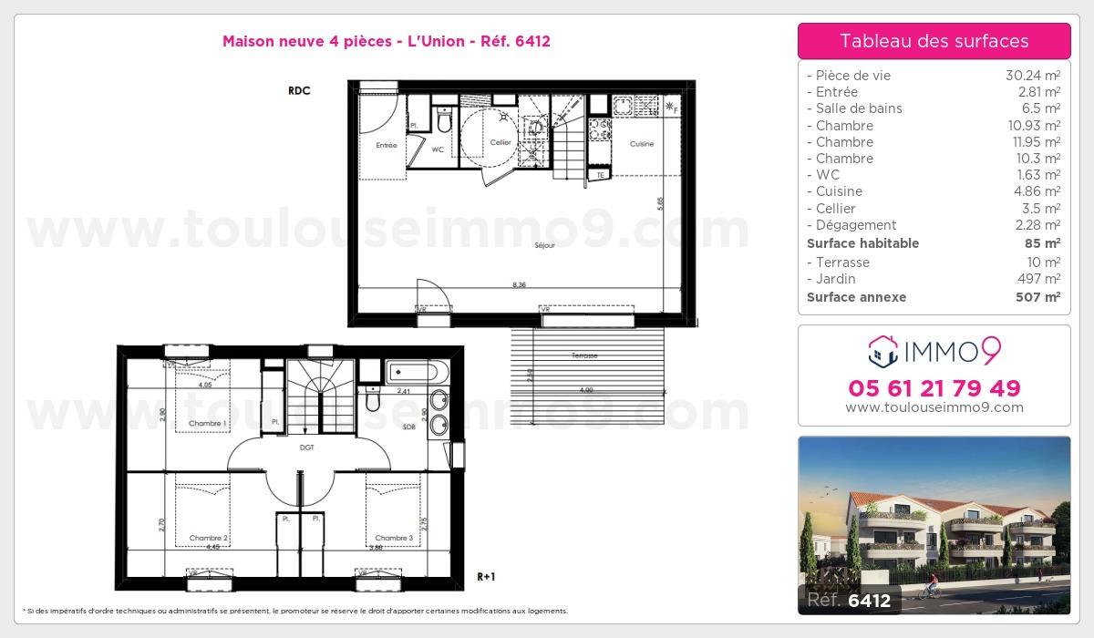 Plan et surfaces, Programme neuf L'Union Référence n° 6412