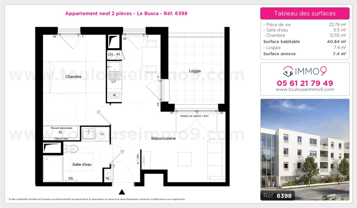 Plan et surfaces, Programme neuf Toulouse : Busca Référence n° 6398