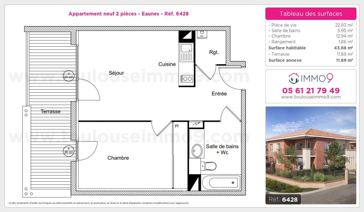 Plan et surfaces, Programme neuf Eaunes Référence n° 6428