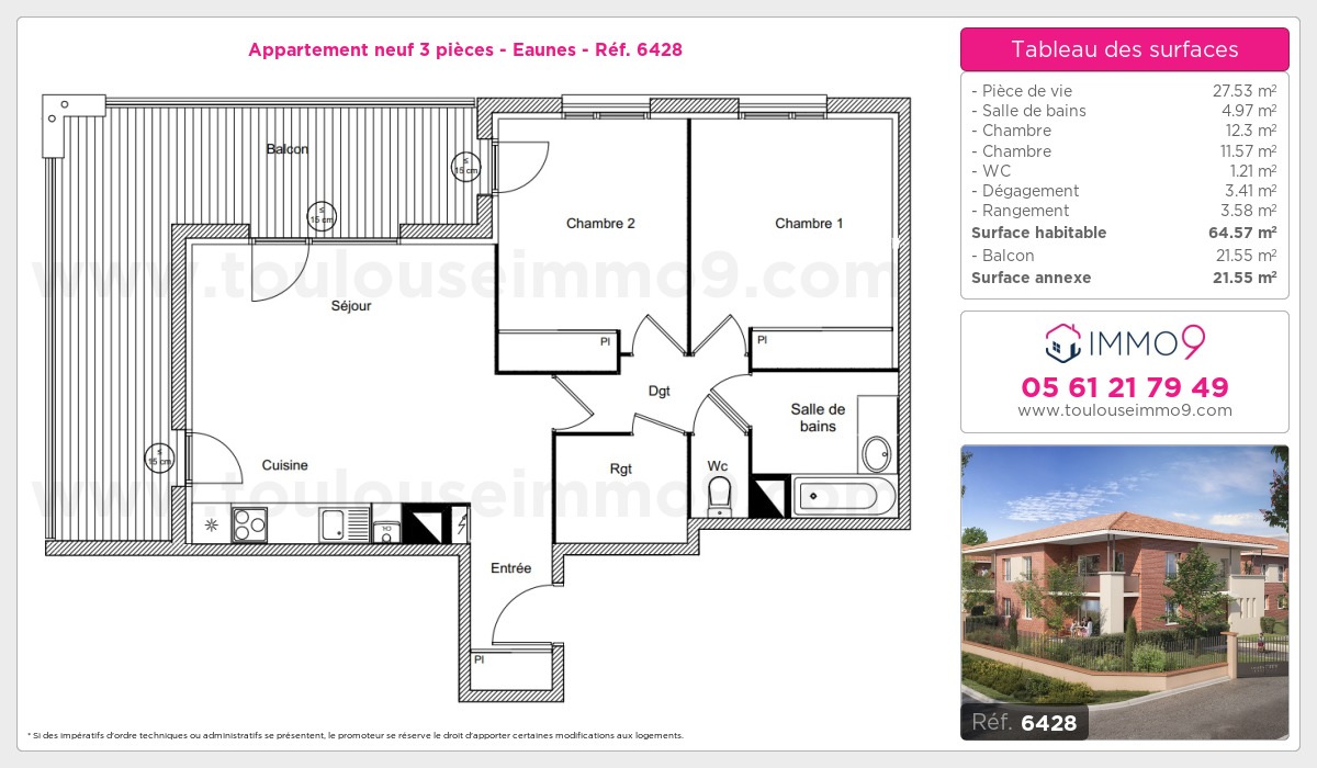 Plan et surfaces, Programme neuf Eaunes Référence n° 6428