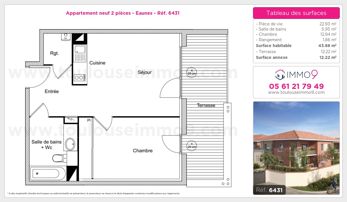 Plan et surfaces, Programme neuf Eaunes Référence n° 6431