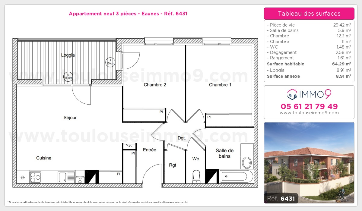 Plan et surfaces, Programme neuf Eaunes Référence n° 6431