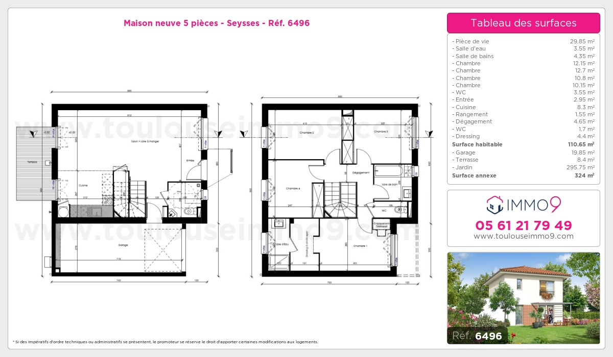 Plan et surfaces, Programme neuf Seysses Référence n° 6496