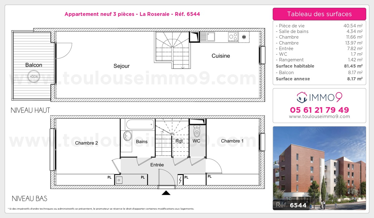 Plan et surfaces, Programme neuf  Référence n° 