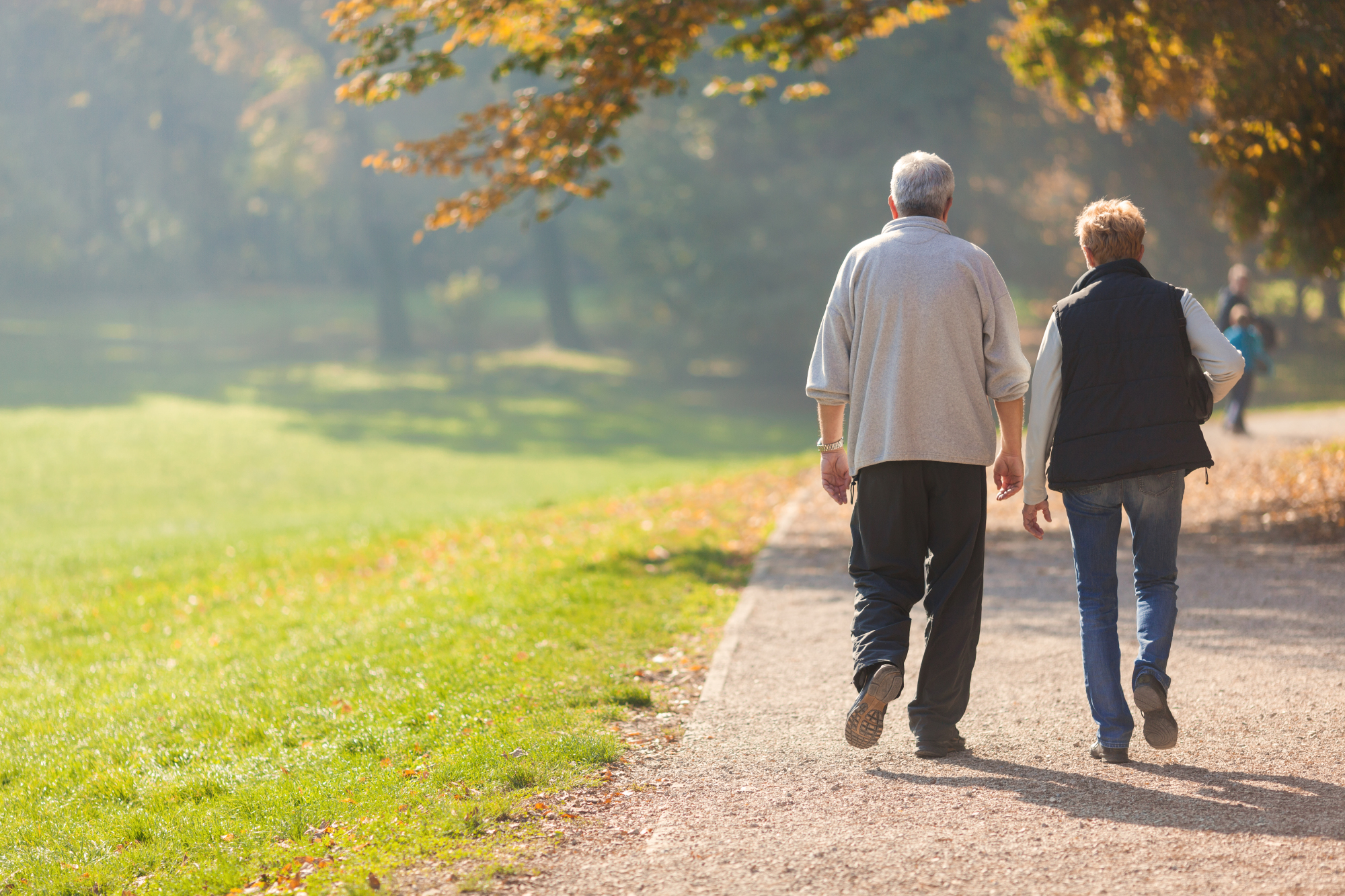 Un couple de séniors en promenade