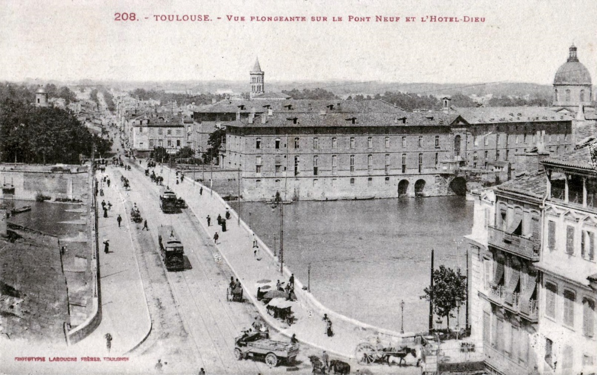 La Grave Toulouse – Photo du Pont neuf et du dôme de La Grave datant de 1925