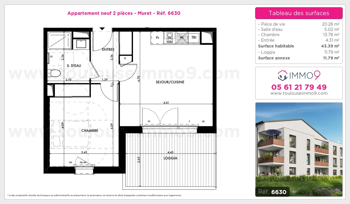 Plan et surfaces, Programme neuf Muret Référence n° 6630