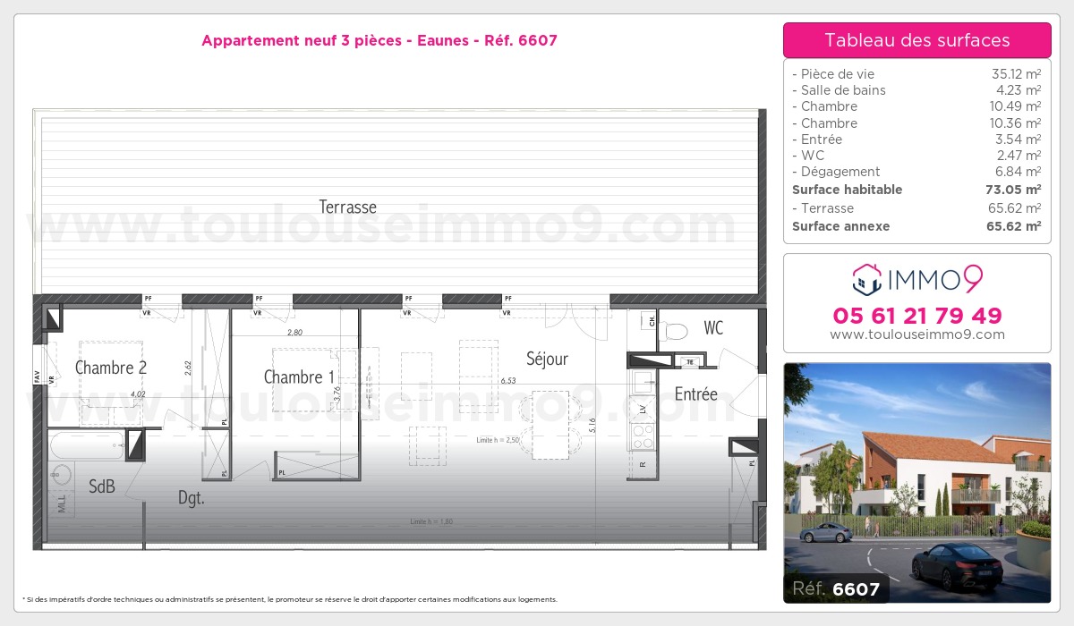 Plan et surfaces, Programme neuf Eaunes Référence n° 6607