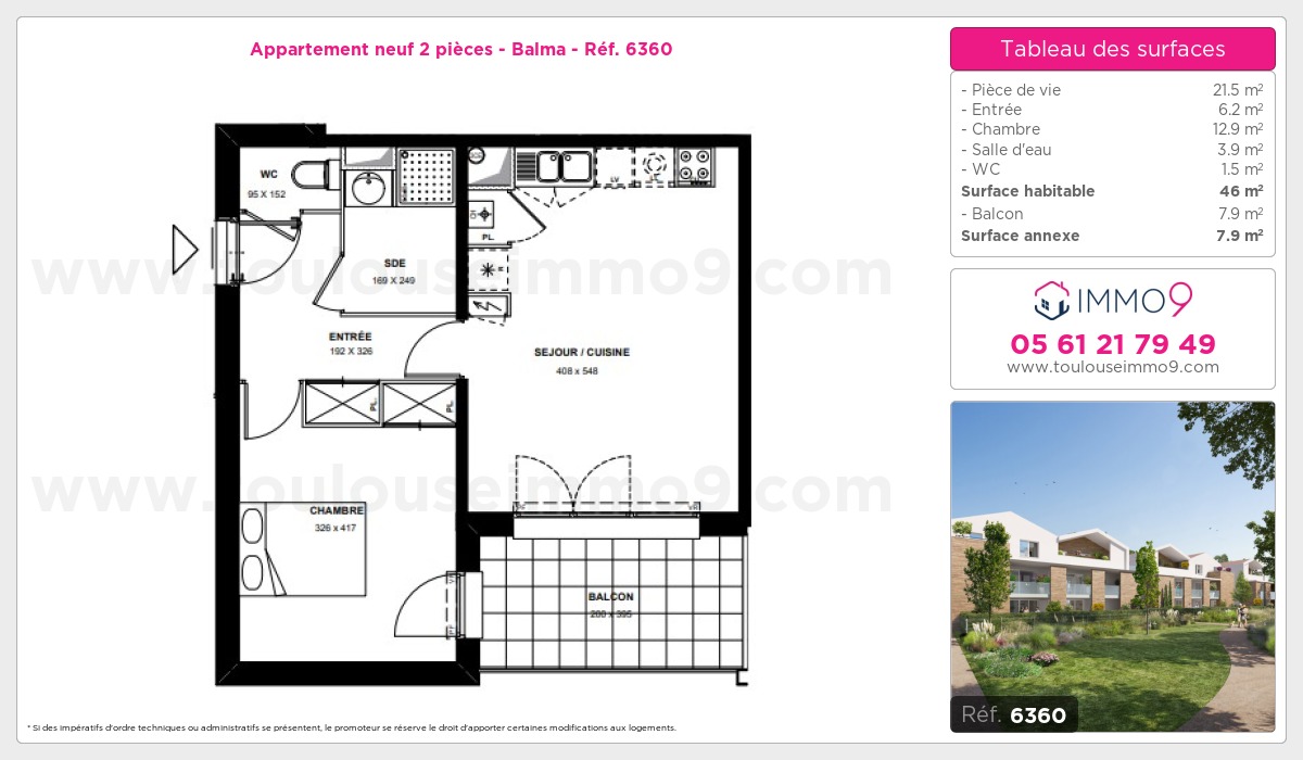 Plan et surfaces, Programme neuf Balma Référence n° 6360