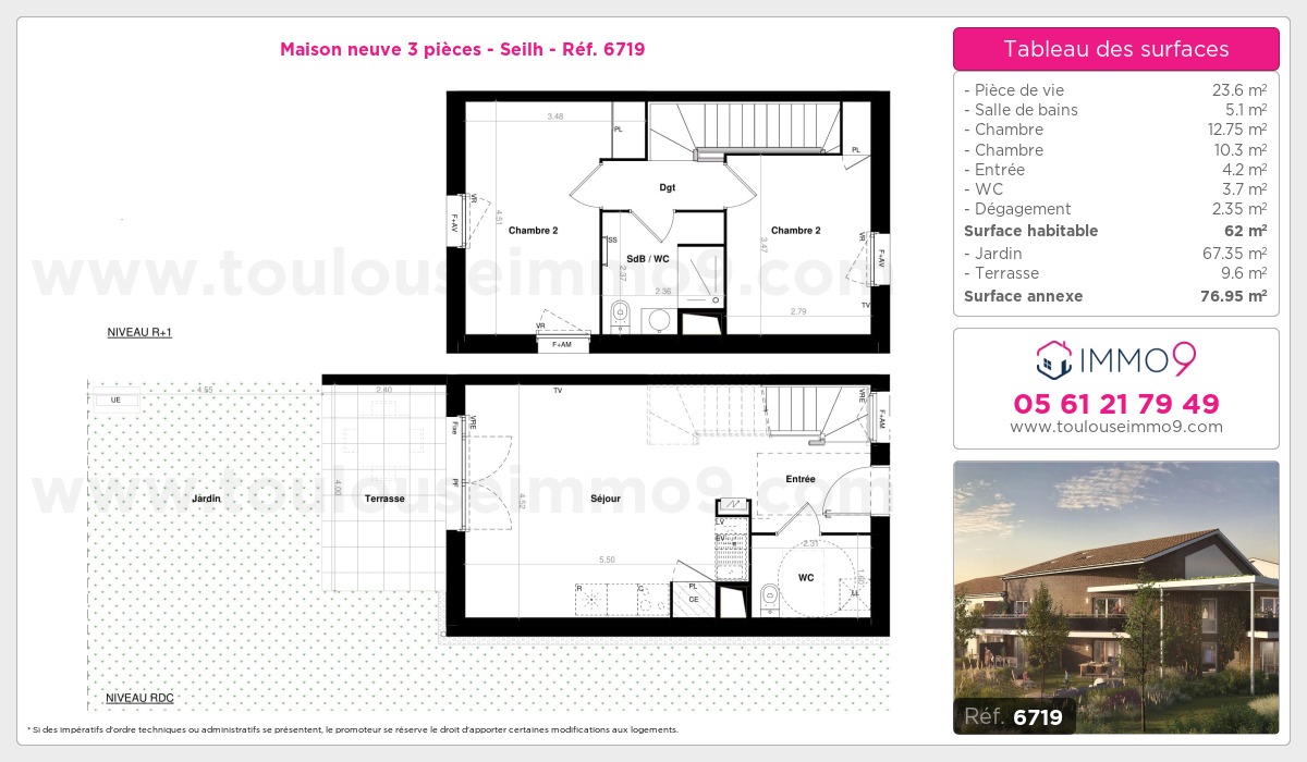 Plan et surfaces, Programme neuf Seilh Référence n° 6719