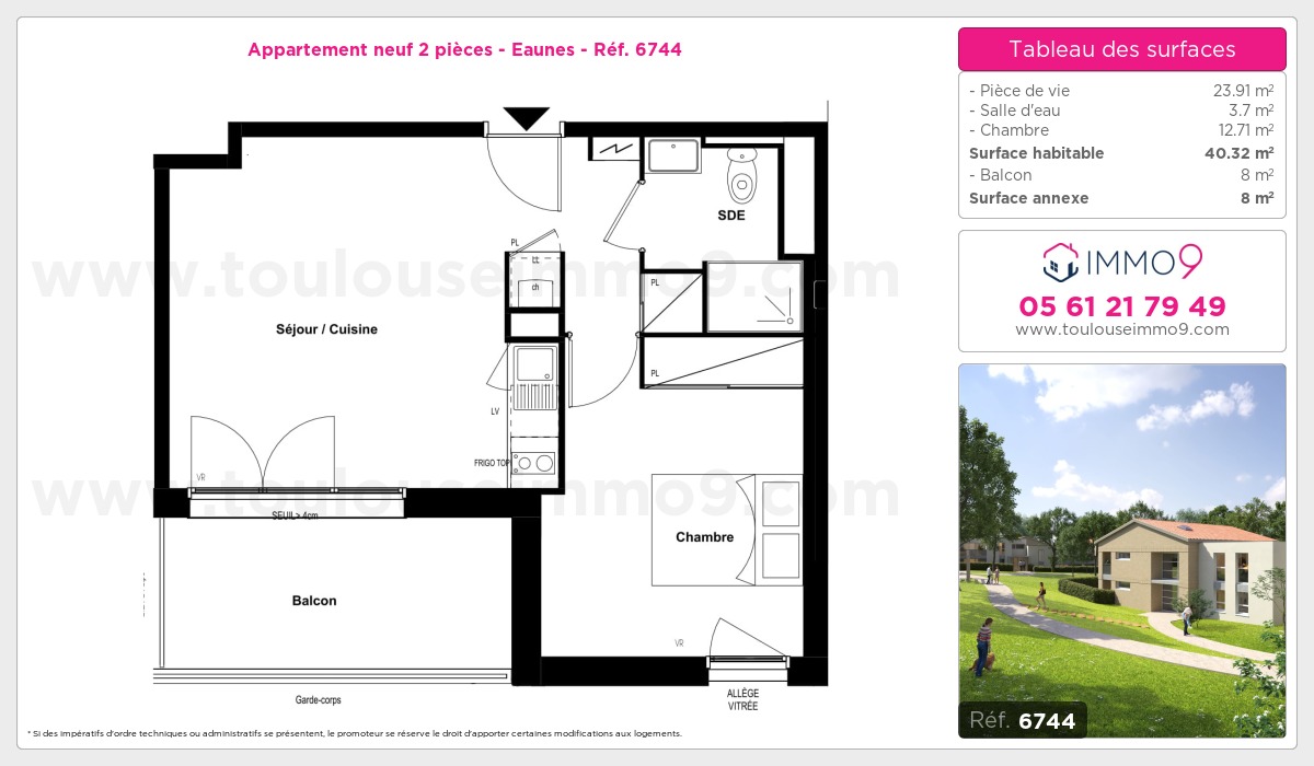 Plan et surfaces, Programme neuf Eaunes Référence n° 6744