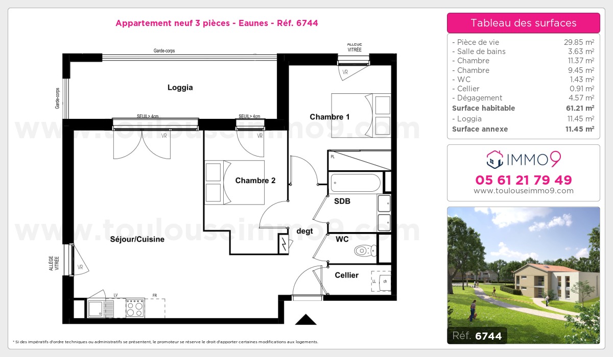 Plan et surfaces, Programme neuf Eaunes Référence n° 6744