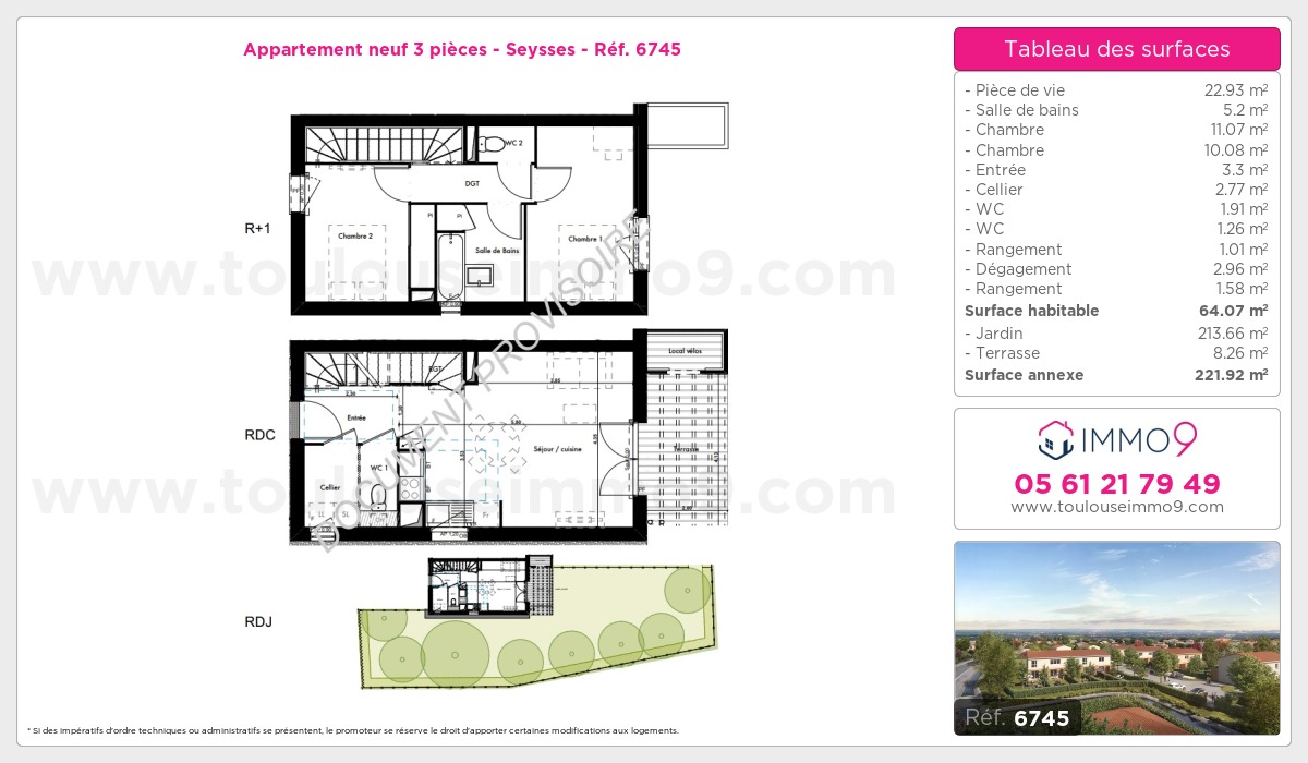 Plan et surfaces, Programme neuf Seysses Référence n° 6745