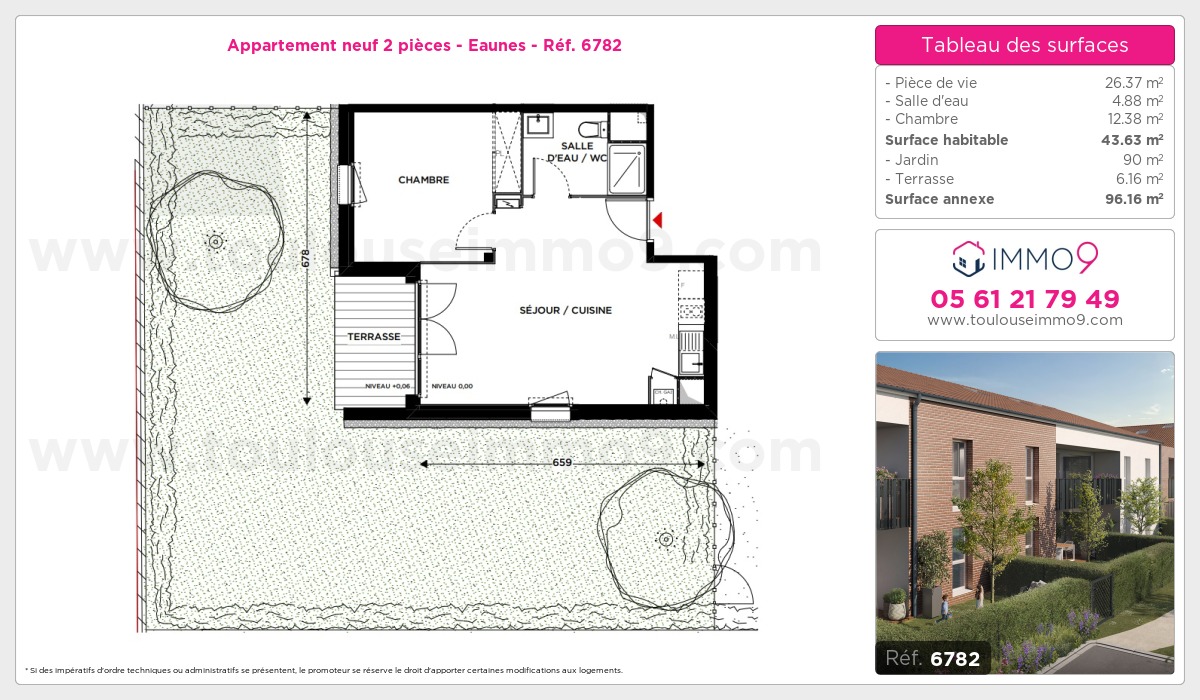 Plan et surfaces, Programme neuf Eaunes Référence n° 6782