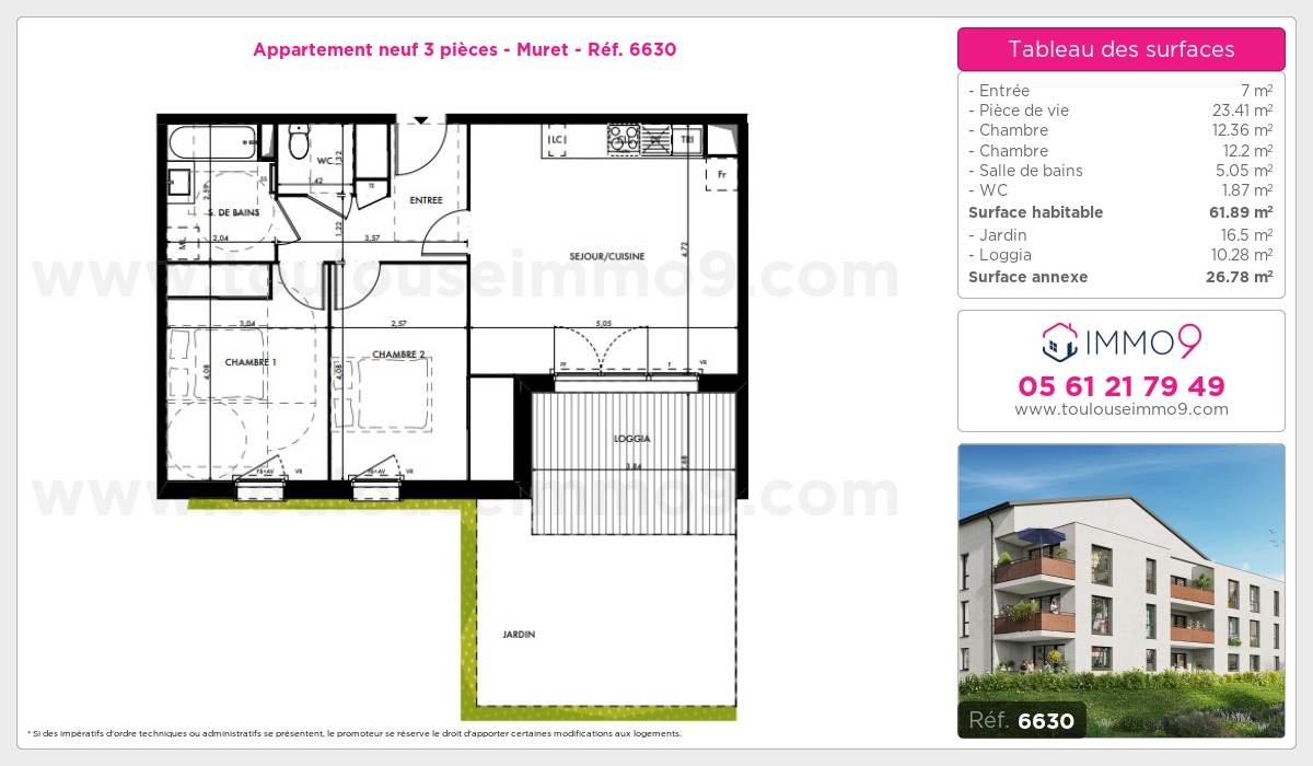 Plan et surfaces, Programme neuf Muret Référence n° 6630