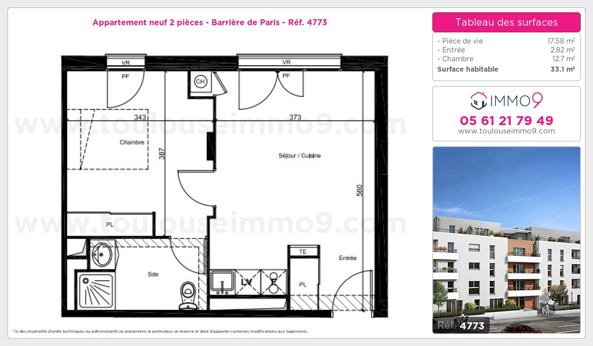 Plan et surfaces, Programme neuf  Référence n° 