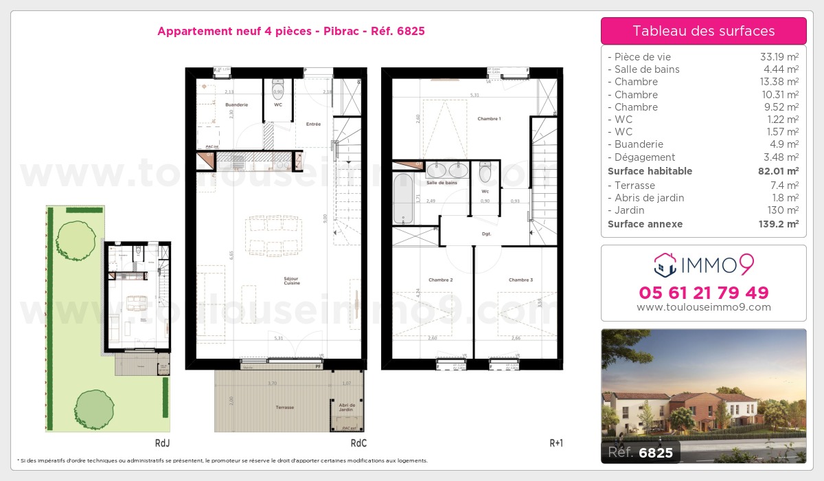 Plan et surfaces, Programme neuf  Référence n° 