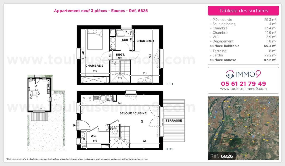 Plan et surfaces, Programme neuf Eaunes Référence n° 6826