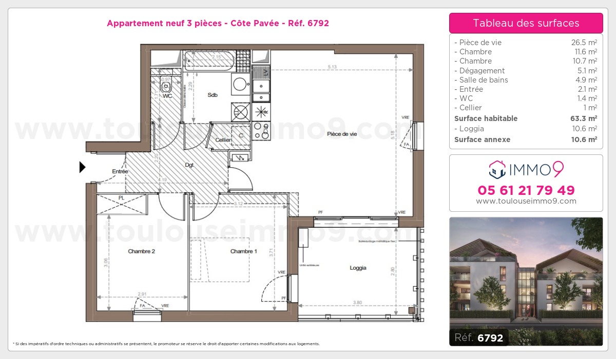 Plan et surfaces, Programme neuf  Référence n° 