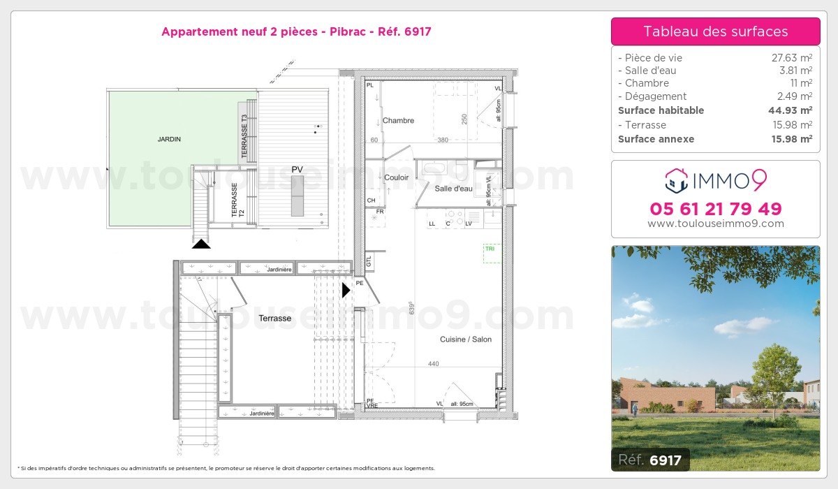 Plan et surfaces, Programme neuf Pibrac Référence n° 6917