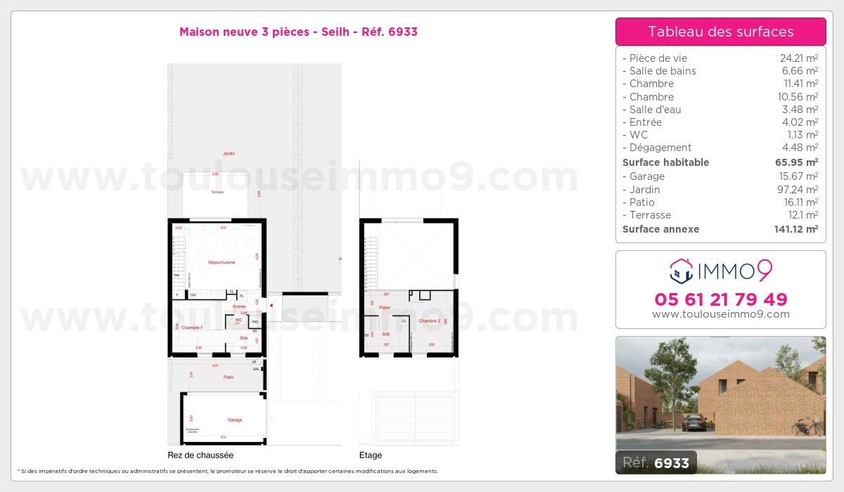 Plan et surfaces, Programme neuf Seilh Référence n° 6933