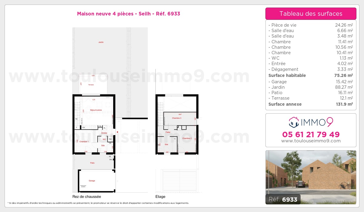 Plan et surfaces, Programme neuf Seilh Référence n° 6933