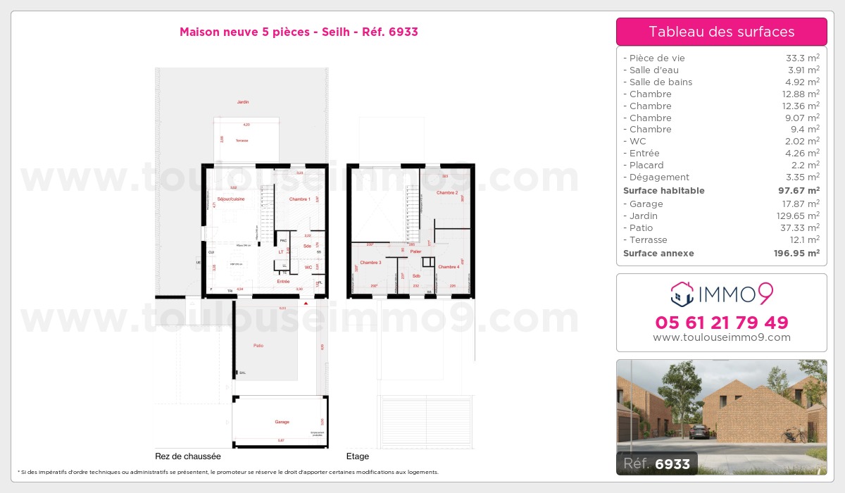 Plan et surfaces, Programme neuf Seilh Référence n° 6933