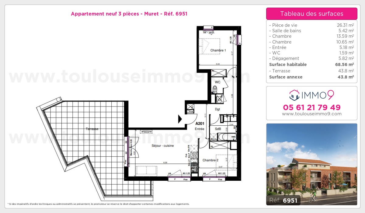 Plan et surfaces, Programme neuf Muret Référence n° 6951