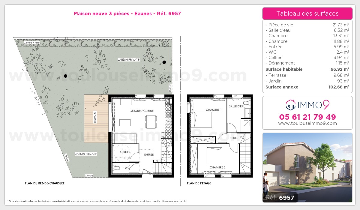 Plan et surfaces, Programme neuf Eaunes Référence n° 6957